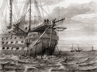 HMS Agamemnon legger den transatlantiske telegrafkabelen, 2. august av French School