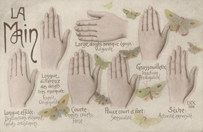 Hånden (farge litho) av French School