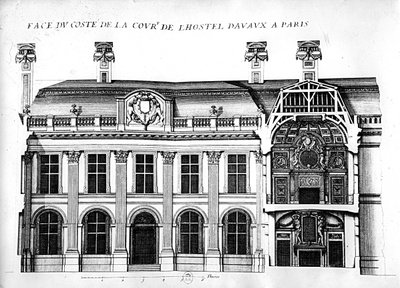 Hotel dAvaux, rue du Temple, Paris av French School