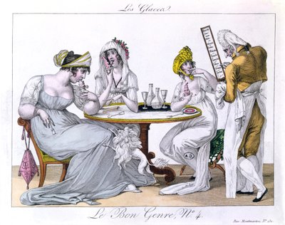 The Ice Cream, plate 4 fra Le Bon Genre, Paris, 1827 av French School
