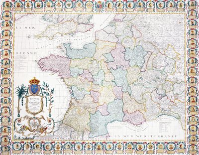 Kongeriket Frankrike delte seg i lokale myndigheter, 1751 av French School
