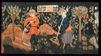 Månedens arbeid, fra Alsace, midten av 1400-tallet (ull og lin) av French School