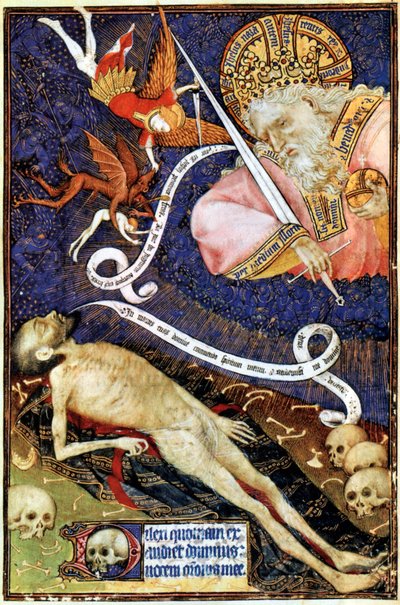 The Last Judgment, illustrasjon fra Les Grandes Heures de Rohan, 1430 av French School