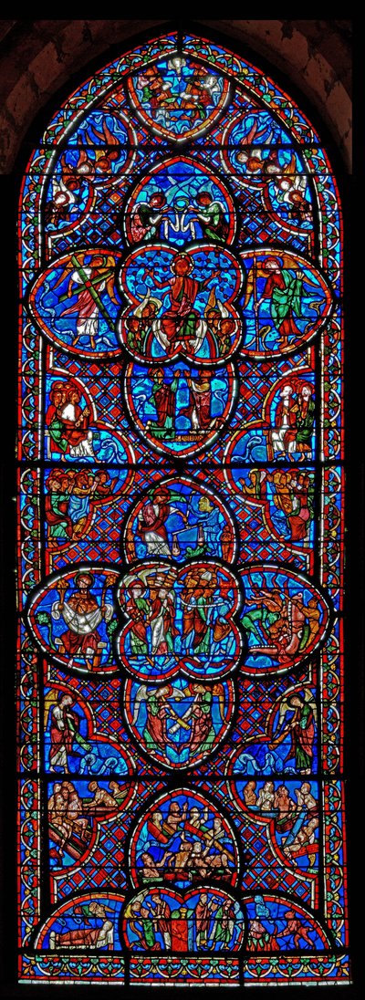 The Last Judgment-vinduet av French School