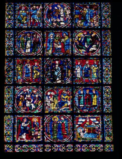 The Life of Christ, New Testament Cycle, nedre halvdel av vinduet, ca.1145-50 av French School