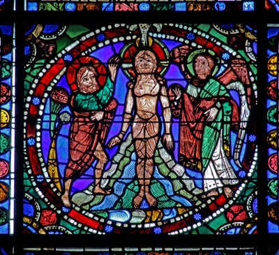 The Life of Christ-vinduet: Jordan Baptism (w50) av French School