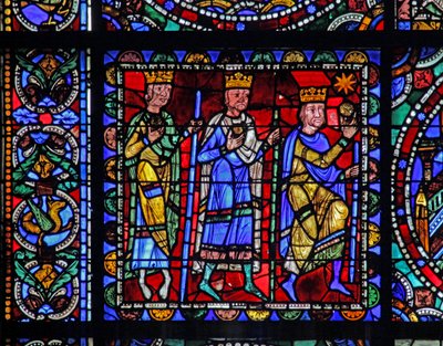 The Life of Christ-vinduet: The Adoration of Magi - (med neste panel) (w50) av French School