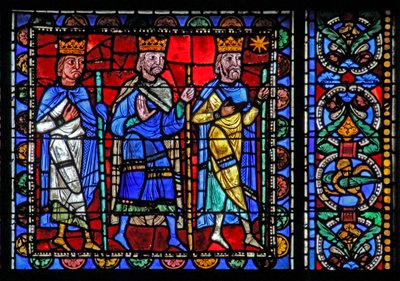 The Life of Christ-vinduet: Magiene går (w50) av French School
