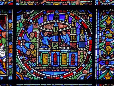 The Life of Christ-vinduet: byen Jerusalem (w50) av French School