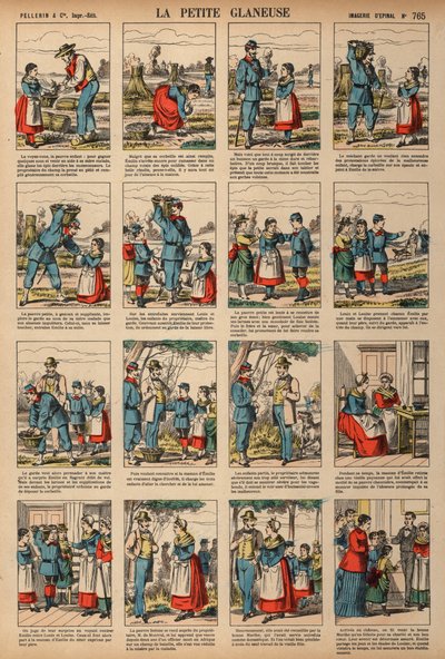 The Little Gleaner (farget gravering) av French School
