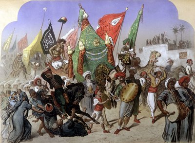 The Mahmal: Return of the Sacred Rug of Mekka - i "" Modern Egypt"", av Henri de Monte, v.1870 av French School