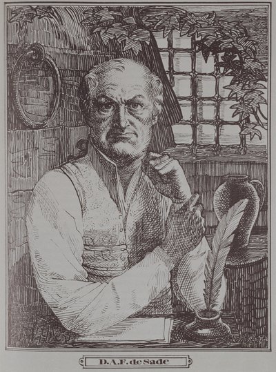 Markisen de Sade (1740-1814) i fengselet av French School