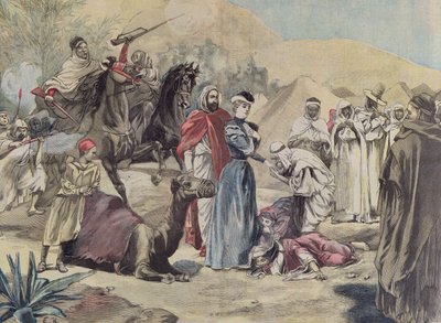 Ekteskapet mellom en europeisk kvinne med en arabisk høvding, fra Le Petit Journal, 1899 av French School