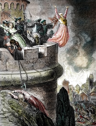 Massakren til Vaudois av Mérindol i 1545, 1866 av French School