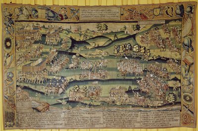 Møtet mellom de to hærene i slaget ved Jarnac, 13. mars 1569 av French School
