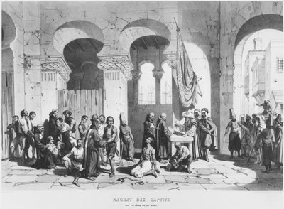 Mercy Fathers løser de fangene i Algerie, ca. 1830-40 av French School