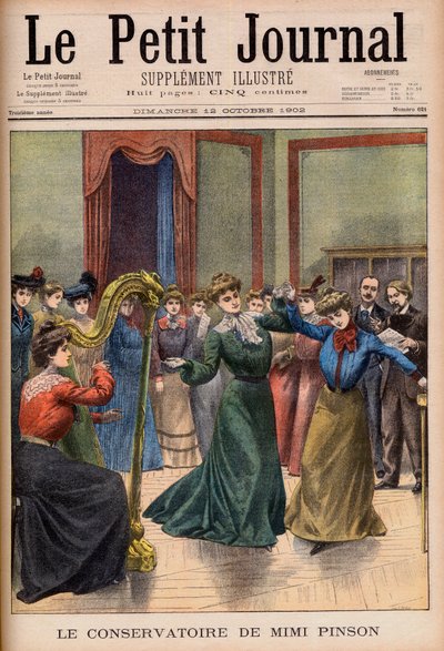 Mimi Pinson musikk- og danseskole. Mimi Pinsons konservatorium. Illustrasjon for Le petit Journal av French School