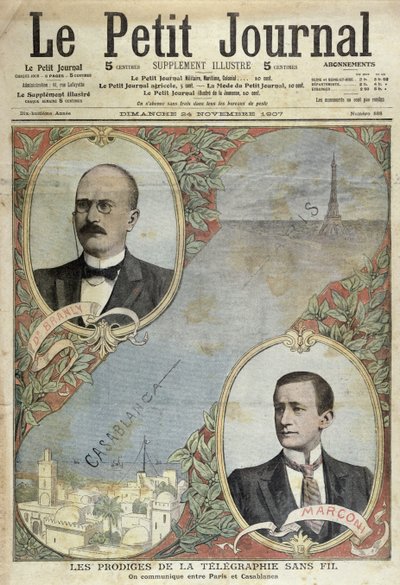 The Miracles of the Telegraphic System, illustrasjon fra Le Petit Journal, 24. november 1907 av French School