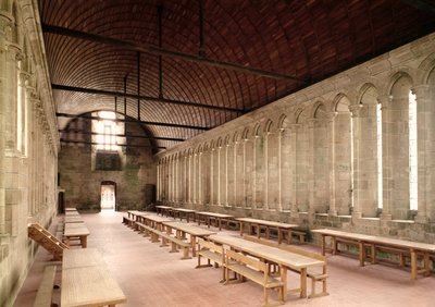 The Monkss Refectory, innvendig utsikt over klosteret, 1217 av French School