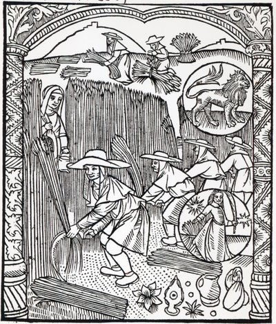 August måned, fra en gjeterkalender, 1496 av French School