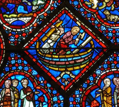 Noah-vinduet: han bygger arken (w47) av French School