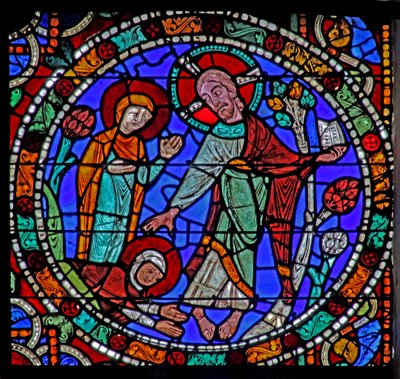 The Passion window: Resurrection - Appearance to Magdalene (w51) av French School