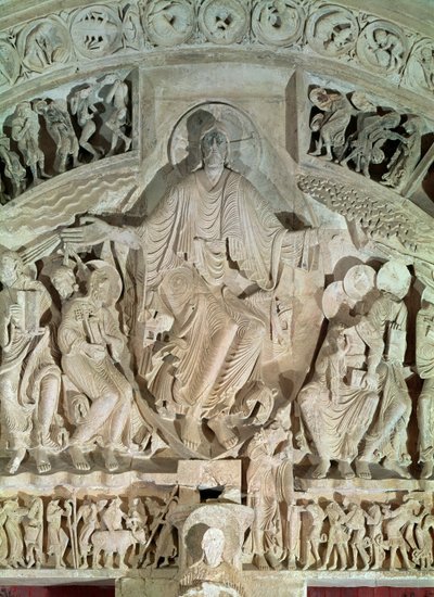 Pinsen, fra tympanumen til sentralportalen, ca.1120 av French School