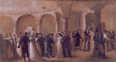 Peristyle ved Theatre Francais, ca. 1822 av French School