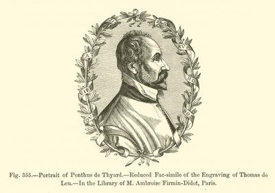 Portrettet av Pontus de Tyard (gravering) av French School