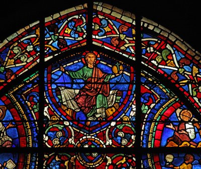 The Prodigal Son-vinduet: Kristus - Majestas Domini (w35) av French School