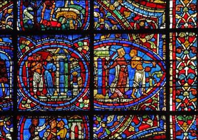The Prodigal Son-vinduet: en kurtisane kaster ham ut (w35) av French School