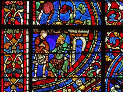 The Prodigal Son-vinduet: ber om arbeid (w35) av French School
