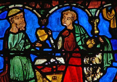 The Prodigal Son-vinduet: mottar sin arv (w35) av French School