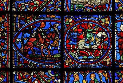 The Prodigal Son-vinduet: legger ut med tjeneren sin - men tjeneren hans bestemmer seg for å dra (w35) av French School