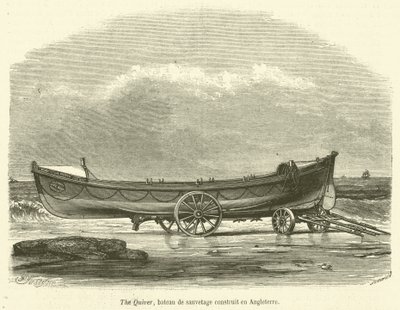 The Quiver, livbåt bygget i England (gravering) av French School