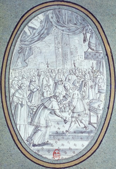 Mottakelsen av kardinal Flavio Chigi (1631-93) av Louis XIV (1638-1715) 29. juli 1664 av French School
