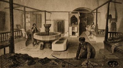 Hvilerommet til Tartar Baths, pub. av Auguste Bry av French School