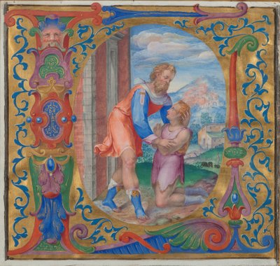 The Return of the Prodigal Son (tempera på vellum) av French School