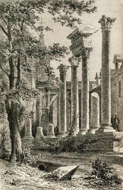 The Roman Theatre, Besancon, på 1800-tallet, fra 