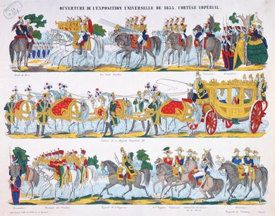 Royal Cortege ved innvielsen av Exposition Universelle i 1855 av French School
