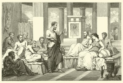 De syv vismenn i antikkens Hellas (gravering) av French School