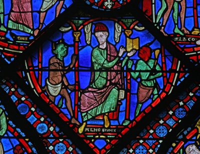 The St James Window: Almogines (Hermogines) reiser opp demoner (w5) av French School