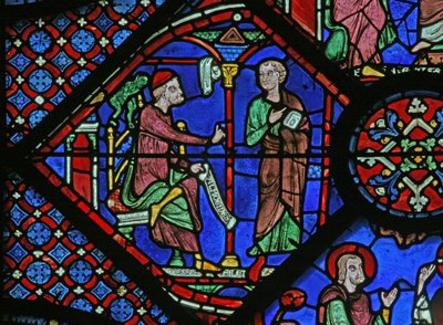 St James Window: Magikeren Almoniges (Hermoniges) sender sin disippel Filetus til St James (w5) av French School