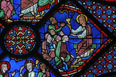 The St James Window: han forkynner i synagogen (w5) av French School