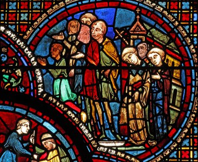 St Lubin-vinduet: en prosesjon forlater en kirke (w45) av French School