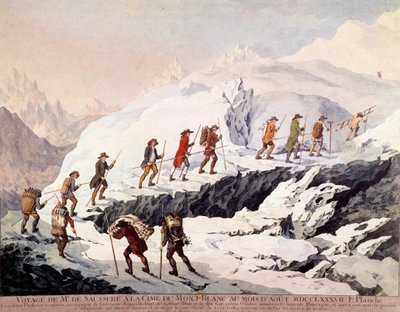 Den sveitsiske naturforskeren Horace Benedict (Horace-Benedict) av Saussure (1740-1799) og den franske fjellguiden Jacques Balmat foretok den andre bestigningen av Mont Blanc i august 1787. av French School