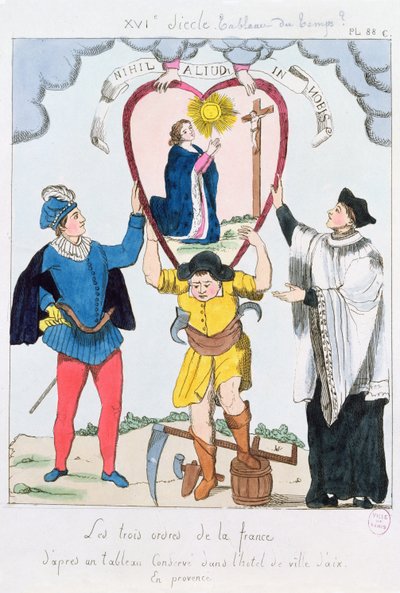 The Three Orders of France, 1789 (fargegravering) av French School