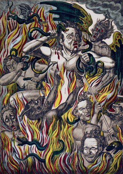 The Torment of the Damned in Hell av French School