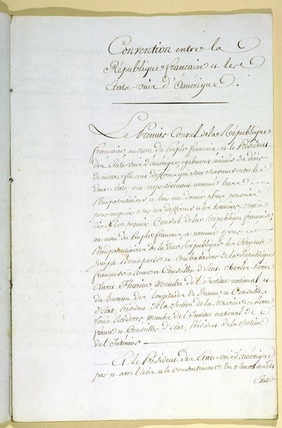 Mortefontaine-traktaten, 30. september 1800 av French School