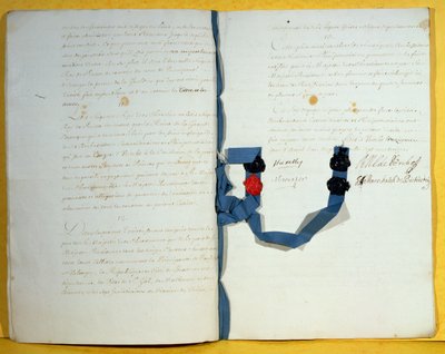 Utrecht-traktaten, 11. april 1713 (penn og blekk på papir) av French School
